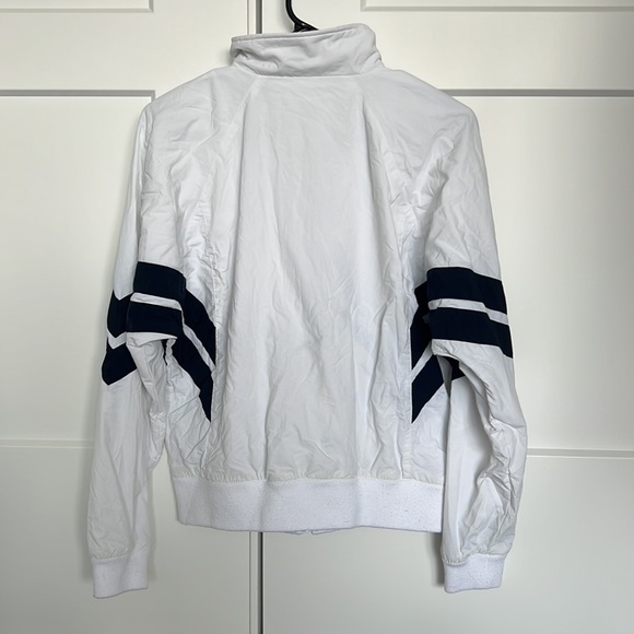 White Abercrombie & Fitch track jacket. Navy blue details and full zip up style - Picture 2 of 4